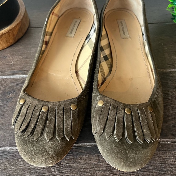 Burberry Olive Suede Ballet Flats Shoes Size 36.5 - Picture 16 of 16